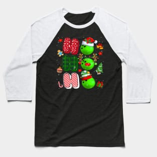 HOHOHO Santa Elf Reindeer Bowling Balls Xmas Light Christmas Baseball T-Shirt